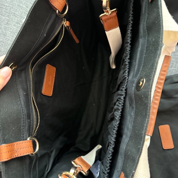 Chloé Cotton Canvas Logo Changing Bag with Leather Trims - Picture 11 of 12